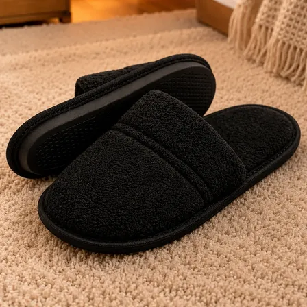Pantufa Premium Chinelo De Quarto Unissex Antiderrapante Preto 41.42 Br