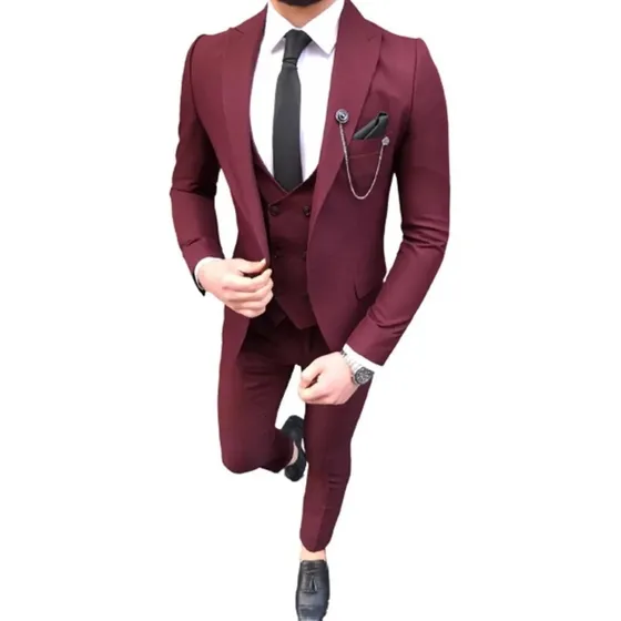 Traje Slim Masculino - Blazer + Pantalón - Vários Colores -