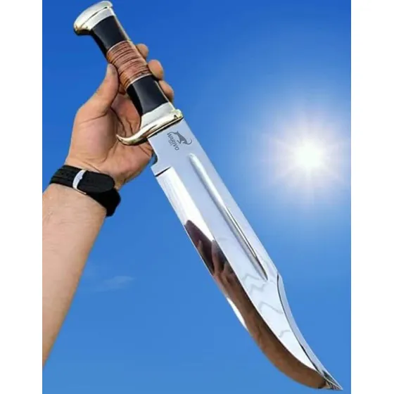 Warivo Knife D2 - Cuchillo Grande De Cocodrilo Dundee Bowie