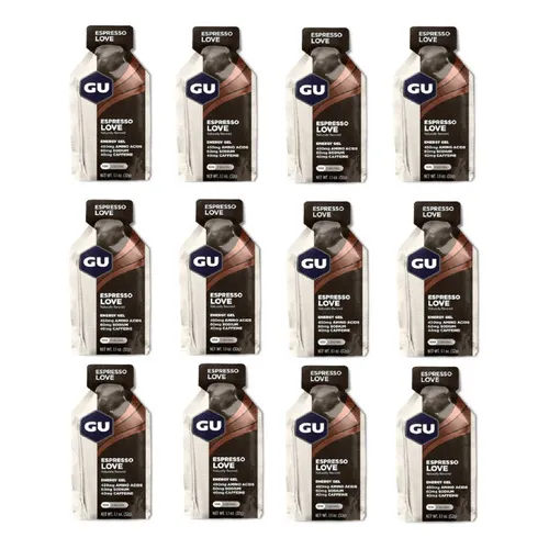 Combo X12 Energy Gel Gu Aminoacidos Minerales Sabor Expresso Love