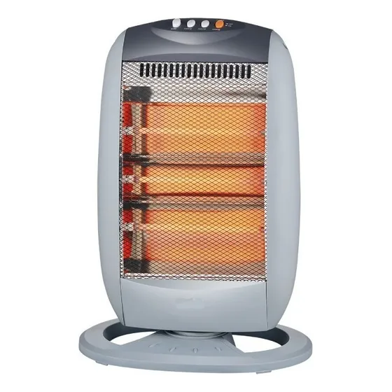 Estufa Electrica Halogena Oscilante Calefactor Winco W108 Ep Color Gris