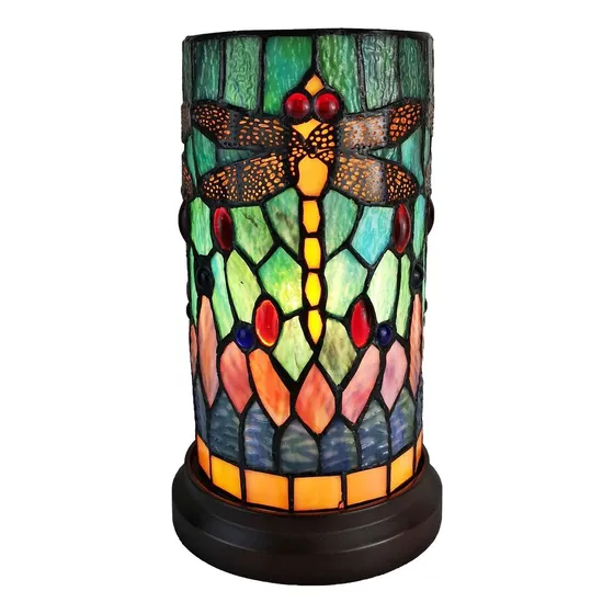 Amora Lighting Am270accb Tiffany Lampara De Mesa Multicolor