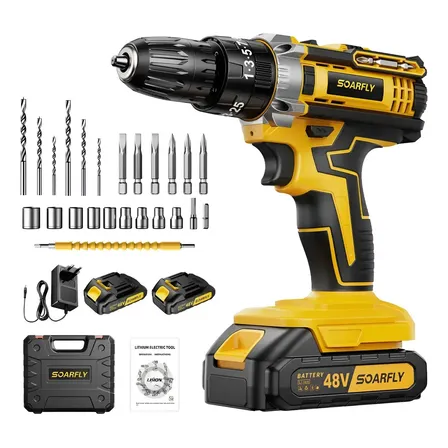 Parafusadeira Furadeira De Impacto Profissional Sem Fio 48v Azul 127/220v 50/60hz