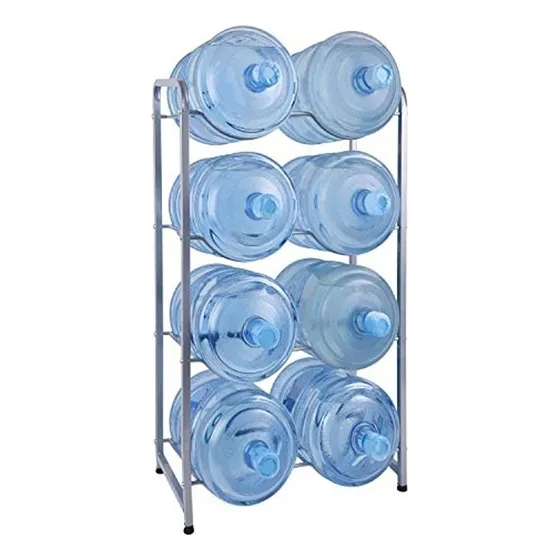 Estantería Para Botellones De Agua,metal Plateado/4 Niveles