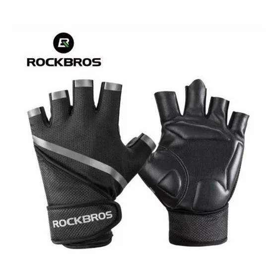  Guantes Medio Dedo Rockbros De Ciclismo Fitness Deportes