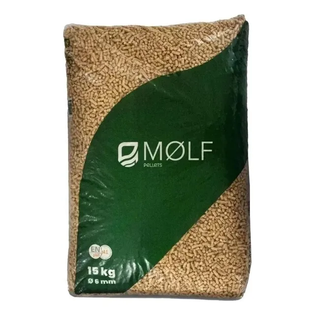 Pellets De Pino - 15 Kilos - Ind. Nacional - 100% Pino Color Marrón Claro