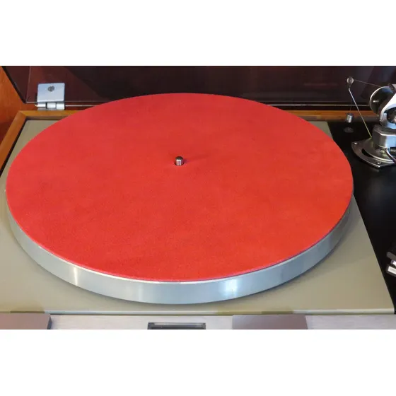 Alfombrilla Piel Para Tocadisco Color Rojo