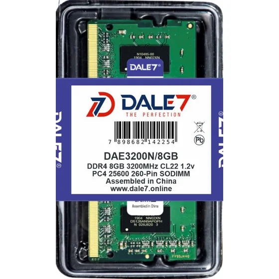 Memória Dale7 Ddr4 8gb 3200 Mhz Notebook 1.2v