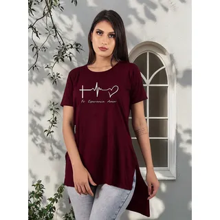 Camisetas Blusas Long Femininas Estampada Alongada Roupas Camisetas Blusas Long Femininas Estampada Alongada Roupas