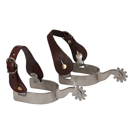 Espora Inox Com Cão Longo Para Doma + Correia De Brinde