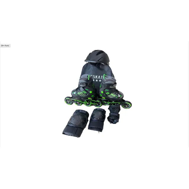 Patines Vc Skate Combo Casco, Protecciones Y Mochila.