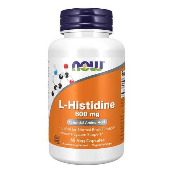 L-histidina De Supplement Now Foods, 600 Mg, 60 Cápsulas Veg