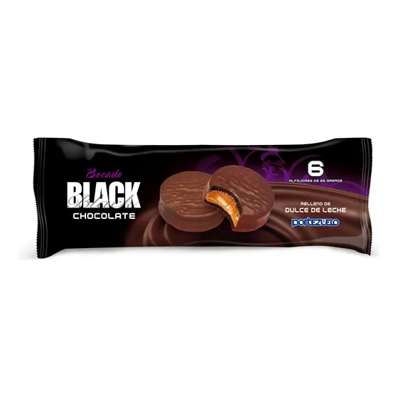 Alfajor Bocado Black Portezuelo 150 Grs Pack X6