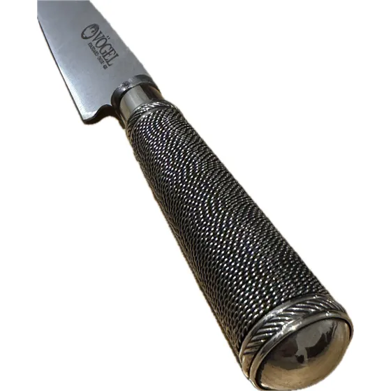 Cuchillo Artesanal Facon Criollo Vogel Alpaca Trenzado X14cm