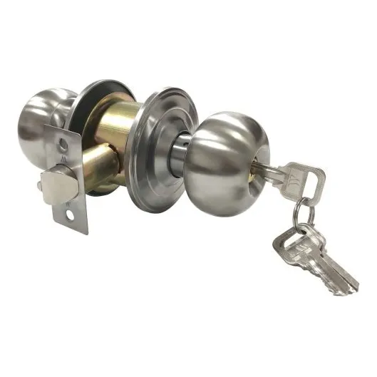 Pomo Media Bola Ac. Inox Con Llave Y Cilindro Aluminio