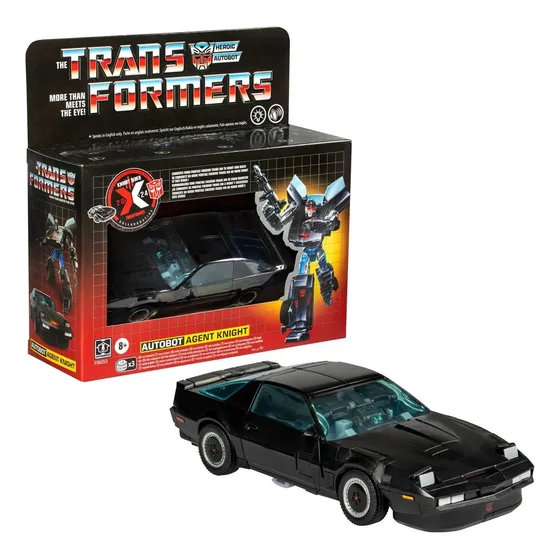 Autobot Agent Knight Colaboración De Transformers: Knight Rider (el Auto Increible) X Transformers , Se Transforma En 22 Pasos, 16.5 Cm, Sonidos Electrónicos, Frases Y Luces Con Efecto De Escáner