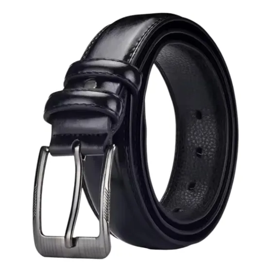 Cinturón Hombre Cuero Sintético 3.7cm Hebilla Lisa