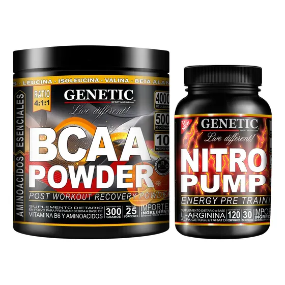 Masa Muscular Potencia Arginina + Aminos Bcaa Powder Genetic