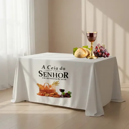 Kit Com 4 Toalhas Para Santa Ceia Do Senhor Decoração Da Mesa, Campanha, Fabricação Própria Lio Decorações Para Igrejas E Campanhas
