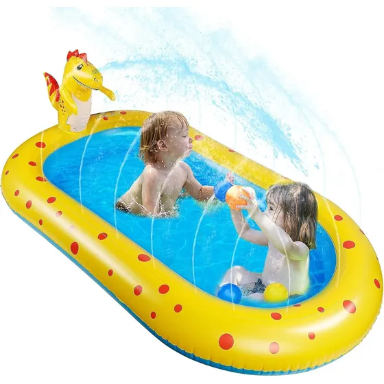 Piscina Con Lanzador De Agua Inflable Dinosaurio Tipo Fuente