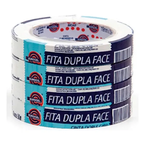 Fita Dupla Face Adesiva 18mmx30m Com 8 Rolos Eurocel