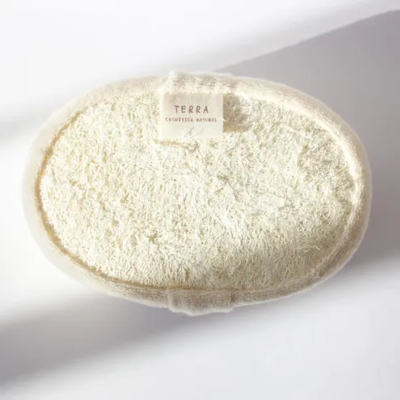 Esponja Vegetal De Baño Luffa Y Algodón Terra