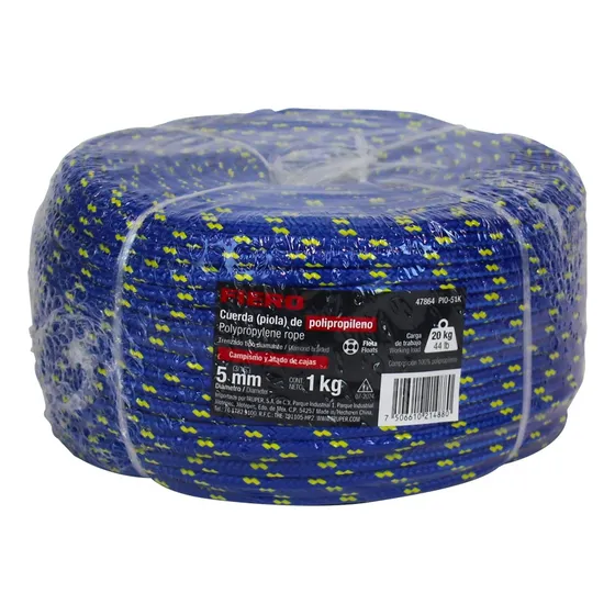 Piola De Polipropileno Trenzada, Multicolor, 5mm, 1 Kg