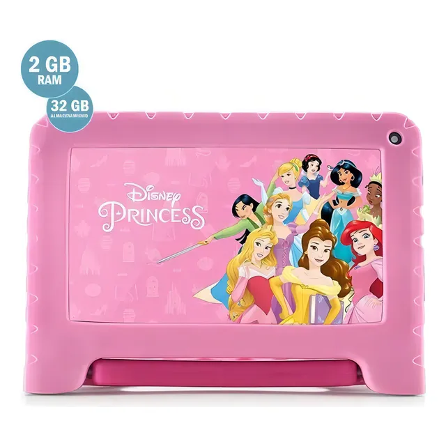 Tablet Kid Princesas Disney oficial 7 Pulgadas 32gb Multilaser - Rosa - NB602