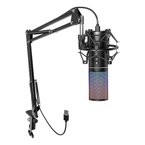 Micrófono Para Juegos Rgb, Micrófono Tonor Usb