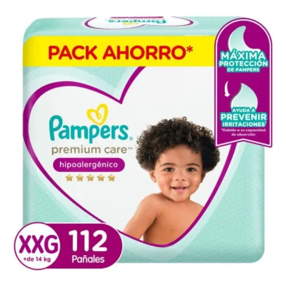 Pañales Pampers Premium Care Xxg 112 Unidades Tamaño Extra extra grande (XXG)