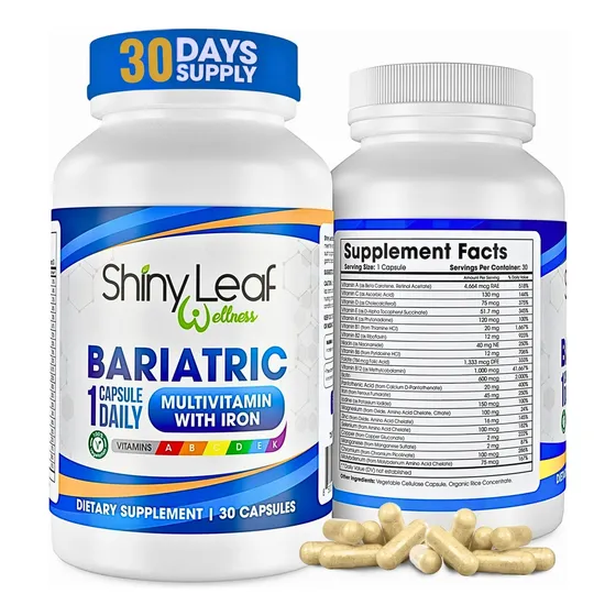 Shiny Leaf Multivitaminas Bariátricas Con Hierro 30 Caps Sin Sabor