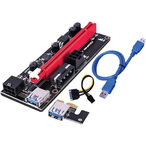 PLACA RISER PCI EXPRESS 1X A 16X NISUTA NSRI9S MINERIA COLOR NEGRO