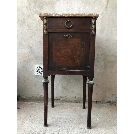 Mesa De Luz Antigua Con Mármol 1930 Aprox -soy De Maldonado