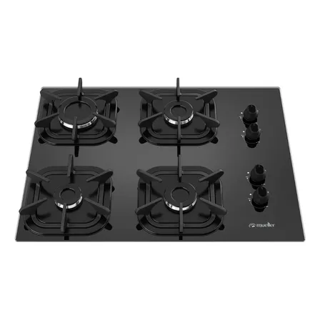 Cooktop Mueller 4 Bocas Bivolt Ultra Chama Preto 127/220v