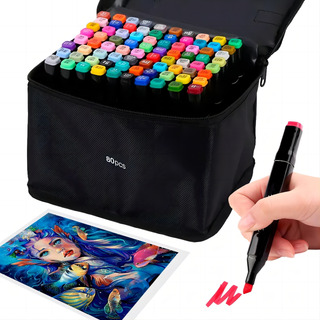 Marcadores Doble Punta Plumones Puntal De Pincel 80 Colores Marcadores Doble Punta Plumones Puntal De Pincel 80 Colores