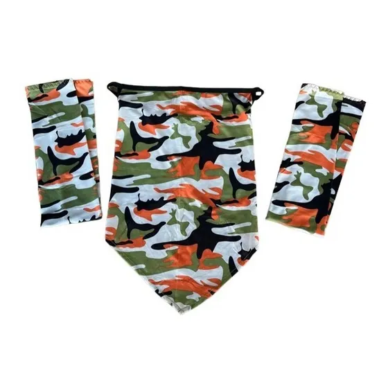 Cubreboca Y Manga Protectora Uv Brazos Bandera/camuflaje 