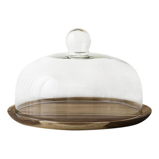 Soporte De Madera Para Pastel Con Cúpula, Vajilla Soporte De Madera Para Pastel Con Cúpula, Vajilla