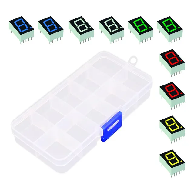 Display 7 Segmentos De Colores Anodo Y Catodo Kit De 20pz
