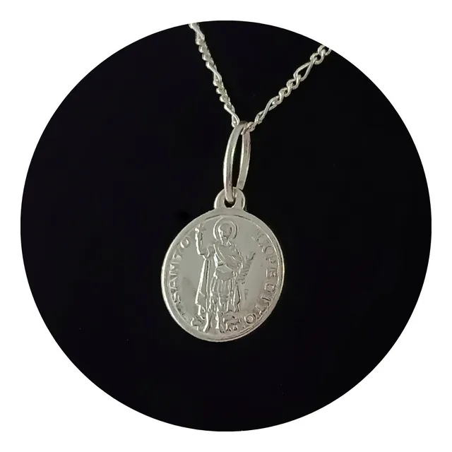 Medalla San Expedito Plata 925 Conjunto Con Cadena | Regalo 