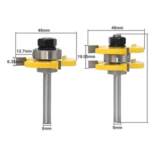 Fresa Macho Fêmea Para Tupia Haste 6mm Madeira Fresa Macho Fêmea Para Tupia Haste 6mm Madeira