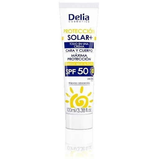 Bloqueador Protector Solar Cara Cuerpo Crema Uv Delia Spf 50