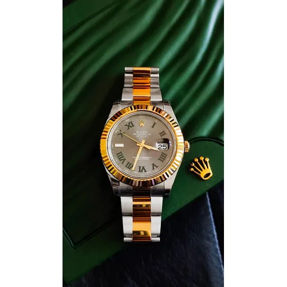 Rolex Datejust Ii Wimbledon - Novo - Com Todos Os Lacres Prateado Dourado Verde E Cinza