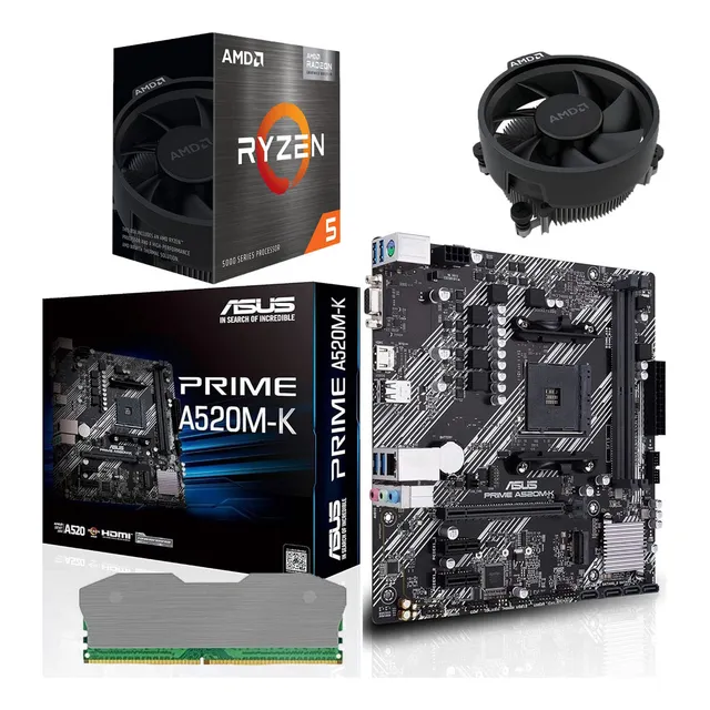 Combo Board A520m Procesador Amd Ryzen 5 5600g Ram 16gb Pc