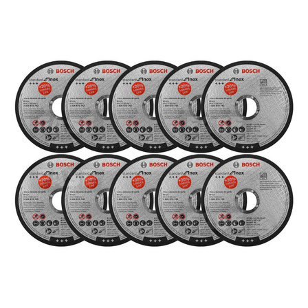 Disco Corte 115 X 1,6mm Bosch Metal Amoladora 4 1/2 Pack X10 Color Gris Disco Corte 115 X 1,6mm Bosch Metal Amoladora 4 1/2 Pack X10 Color Gris