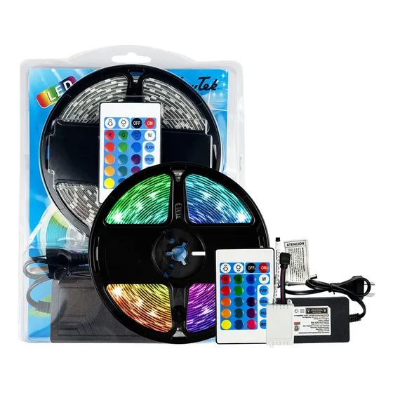 Newtek 2781/5050/2780 RGB 220V 5 m IP64 Tiras De Luces Leds Kit Completo Siliconadas Autoadhesivas Fuente Control Remoto