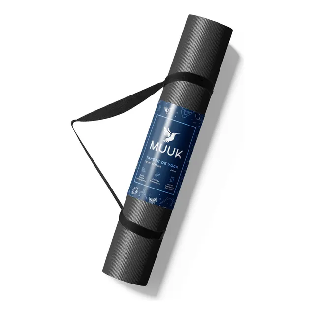Tapete Portátil Yoga Pilates Fitness Ejercicio Relajación Color Negro