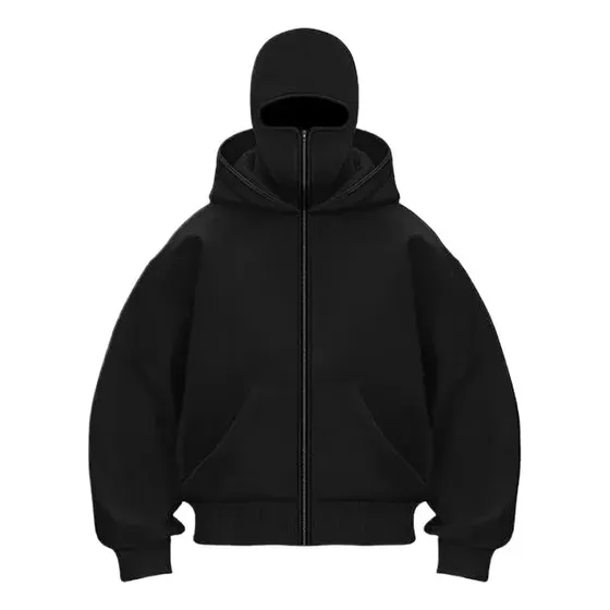 Moletom Com Capuz E Casacos De Balaclava Com Zíper