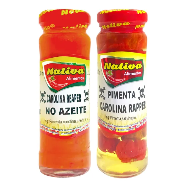 Kit Pimenta Carolina Reaper Macerada No Azeite + Em Conserva