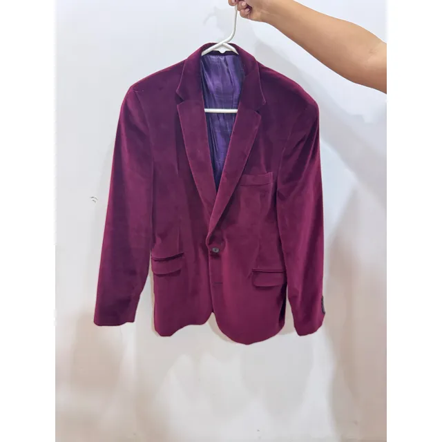 Chqueta Saco Casual Blazer Terciopelo Vinotinto
