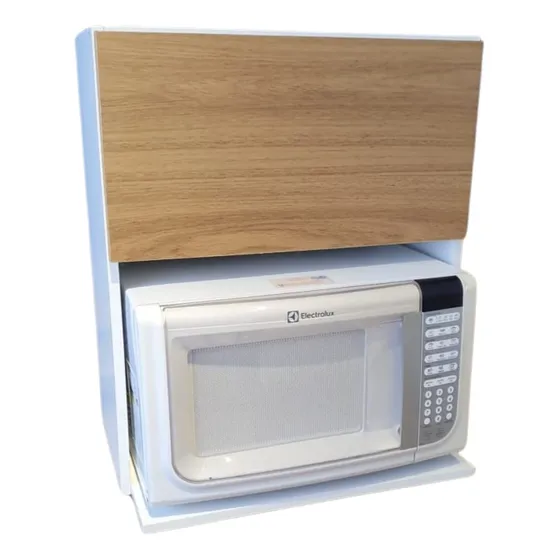 Armário Aéreo Nicho Cozinha Suporte De Microondas Mdf Branco